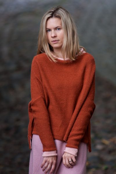 galo yarns, alpaca mist, rust and pink, megztinis