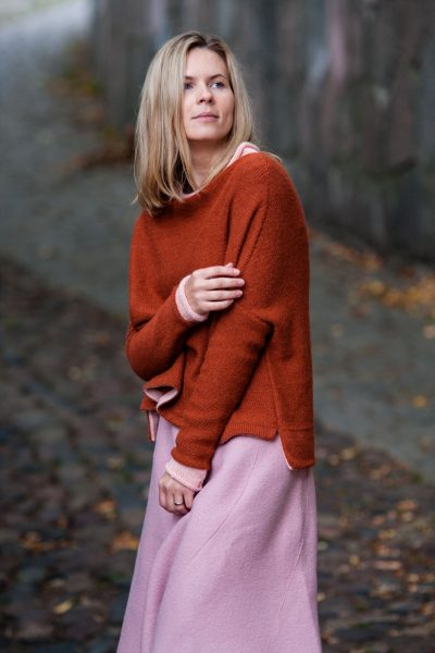 galo yarns, alpaca mist, rust and pink, megztinis