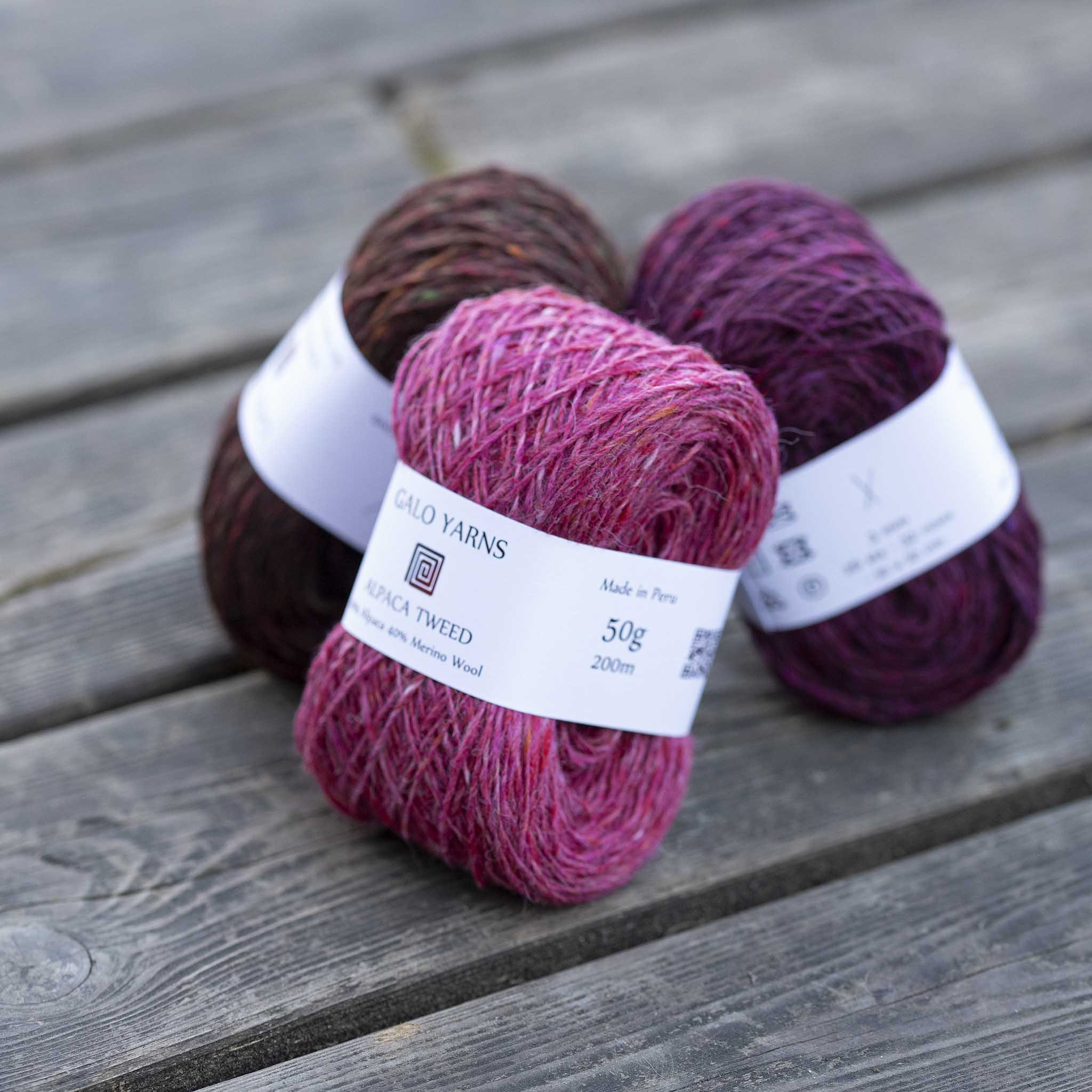 Alpaca Tweed Peony Heather mezgimo siūlai - Image 3